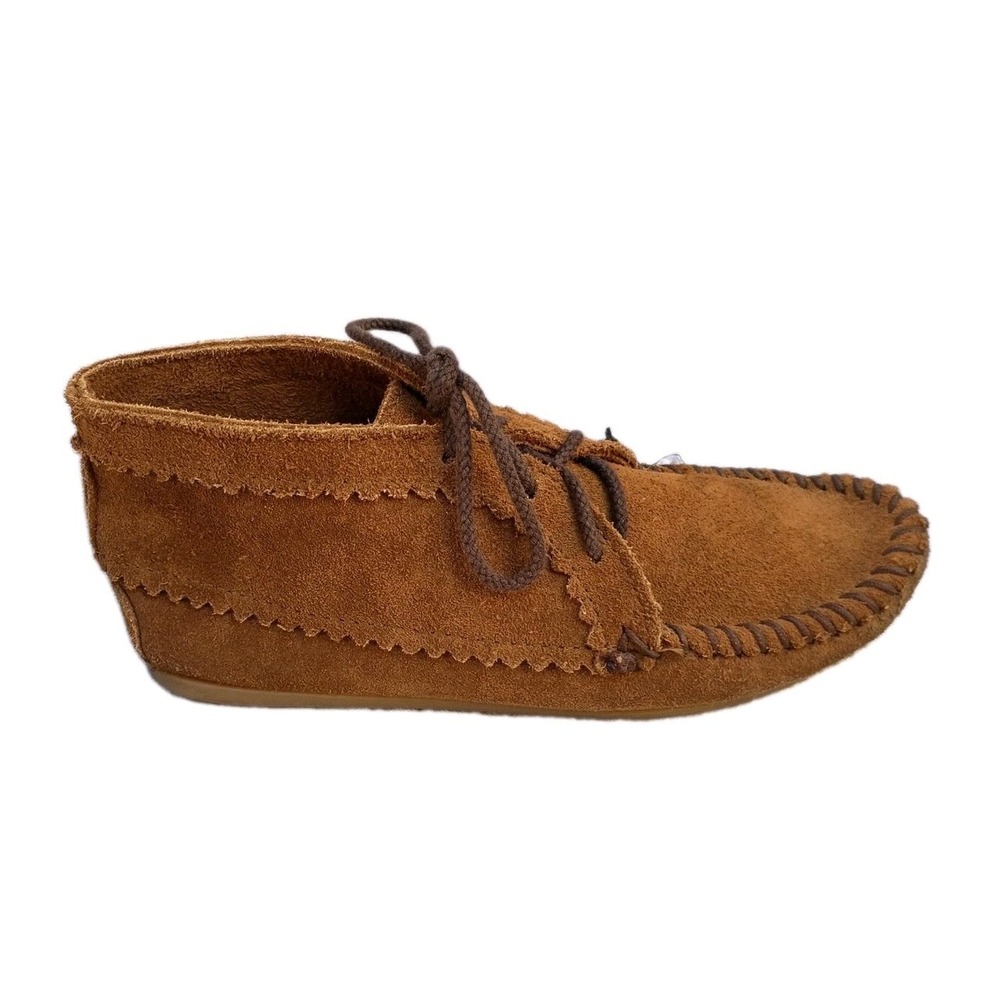 Minnetonka Brown Suede Lace Up Moccasin Ankle Booties Womens 6 273
